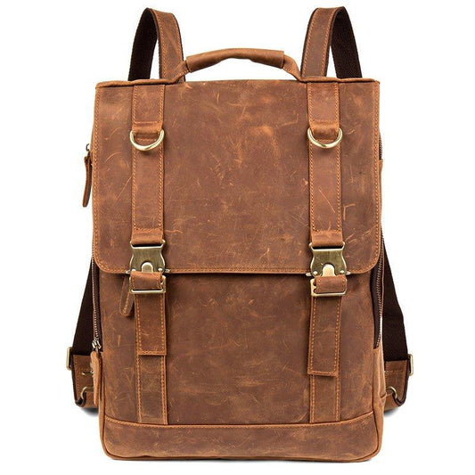 Mens Leather Backpack with Laptop Compartment