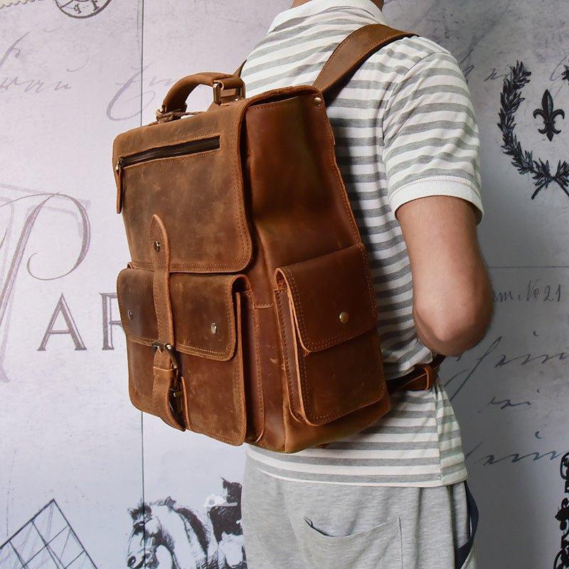 Vintage Leather Backpack Men for Work