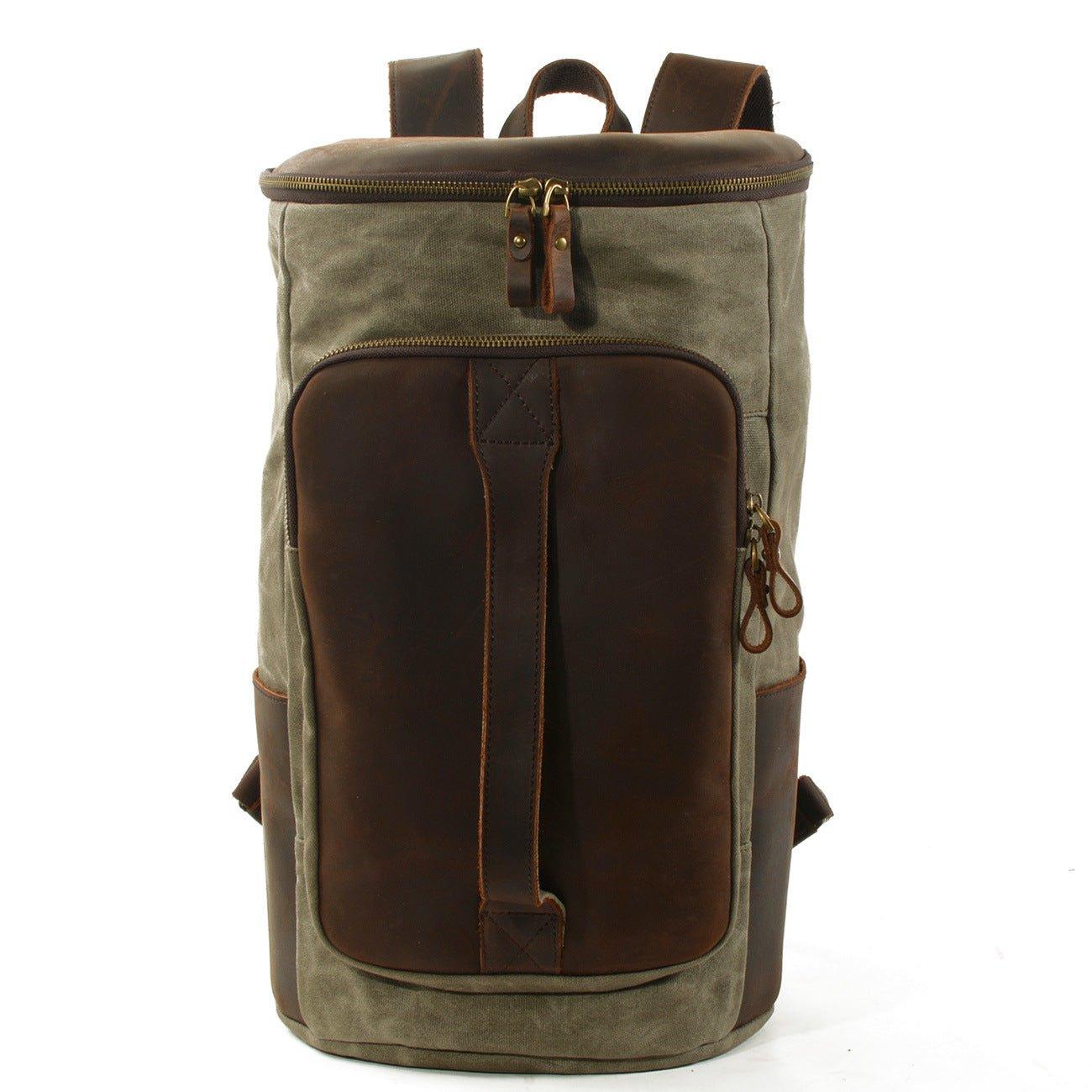 Large Wax Canvas Backpack Vintage Mens