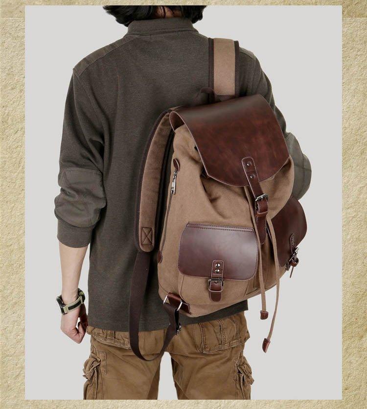 Vintage Canvas Backpack Purse Travel for Men