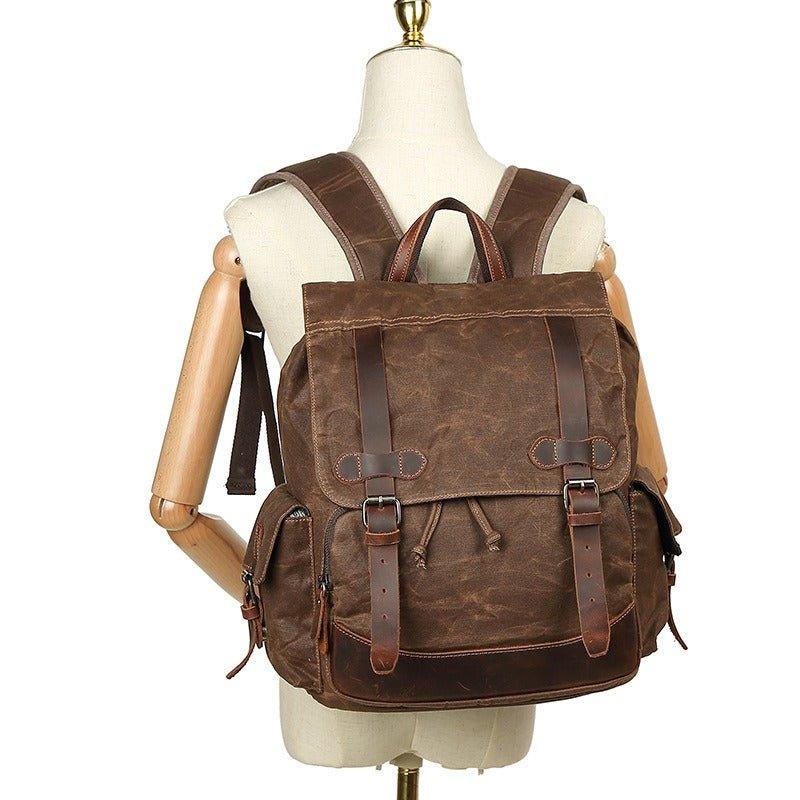 Mens Canvas Backpack Vintage for Travel School