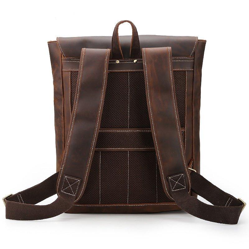 Vintage Genuine Leather College Backpack Travel