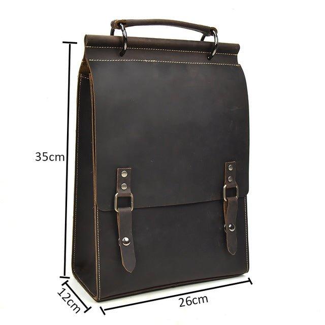 Vintage Leather College Backpacks Women Men