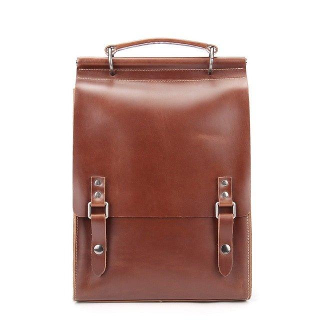 Vintage Leather College Backpacks Women Men