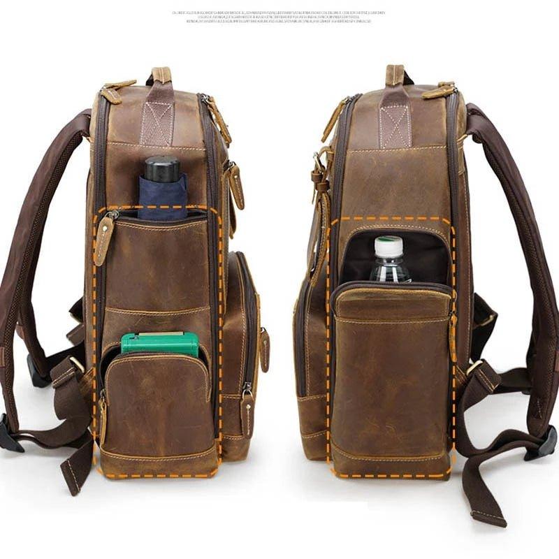 Vintage Genuine Leather College Backpack