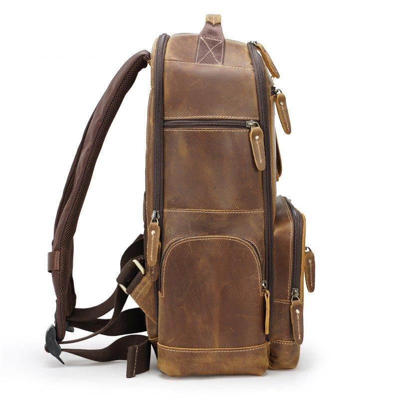 Vintage Genuine Leather College Backpack