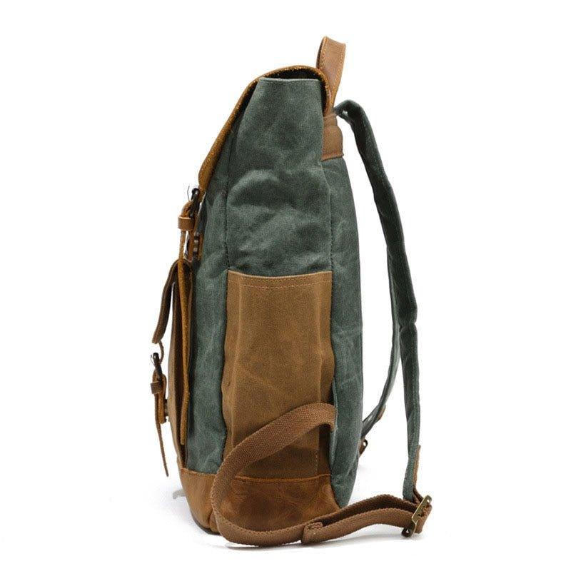 Vintage Waxed Canvas Backpack Laptop Mens