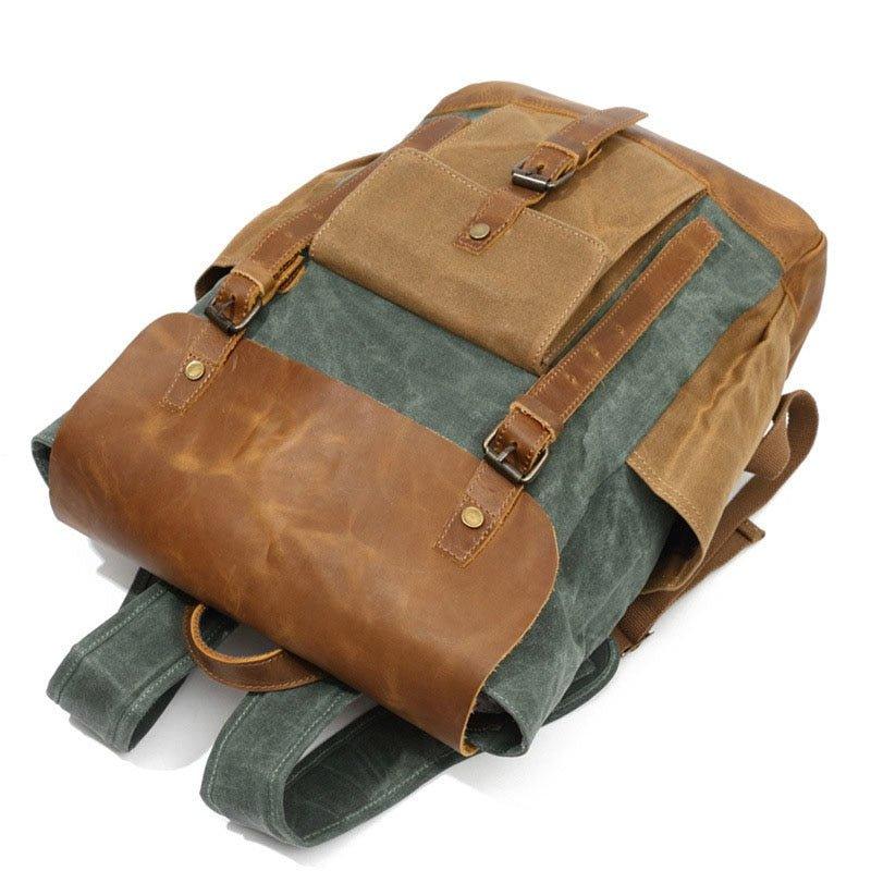 Vintage Waxed Canvas Backpack Laptop Mens