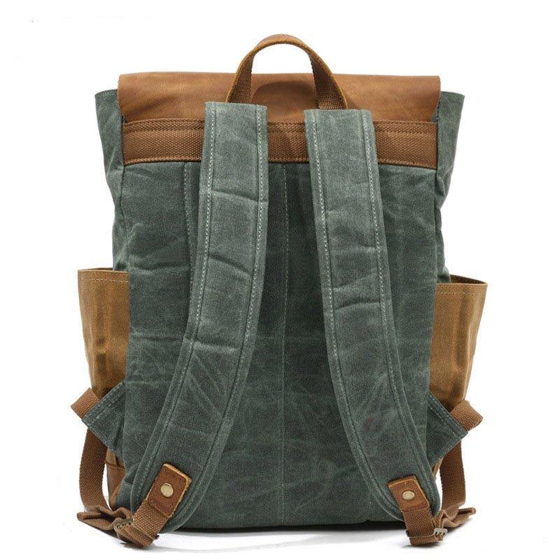 Vintage Waxed Canvas Backpack Laptop Mens