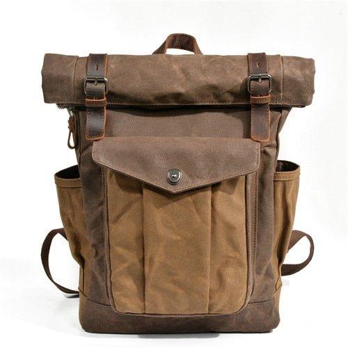 Vintage Roll Top Canvas Backpack Rucksack Travel Men Women