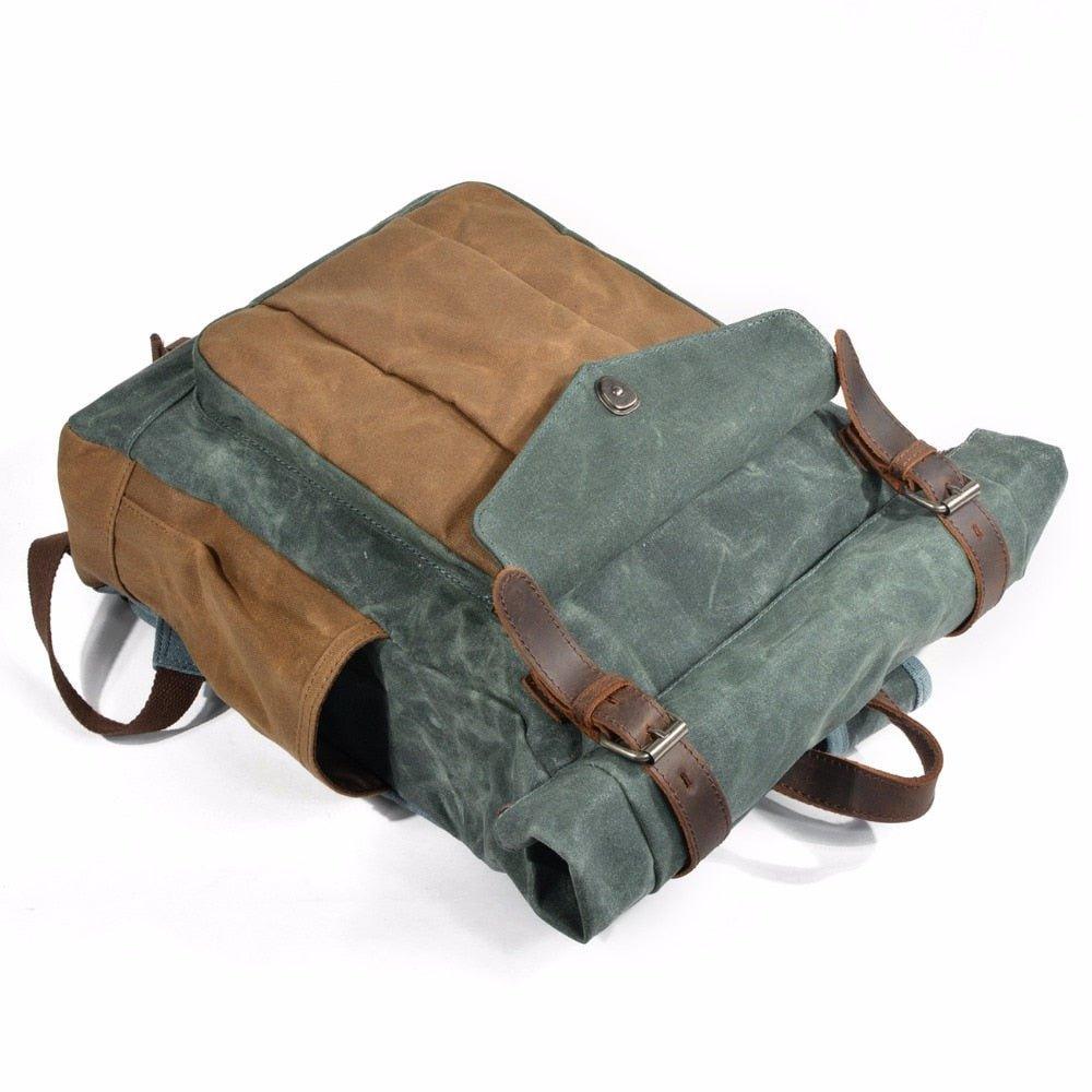 Vintage Roll Top Canvas Backpack Rucksack Travel Men Women