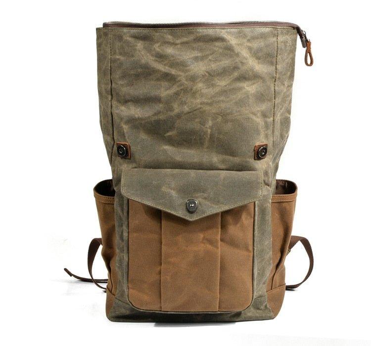 Vintage Roll Top Canvas Backpack Rucksack Travel Men Women