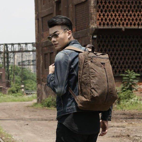 Waterproof Waxed Canvas Backpack Laptop Daypack