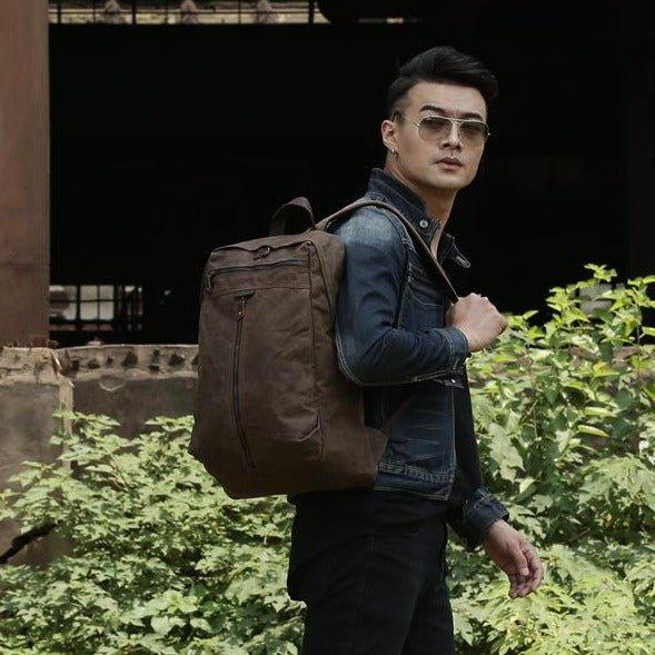 Waterproof Waxed Canvas Backpack Laptop Daypack