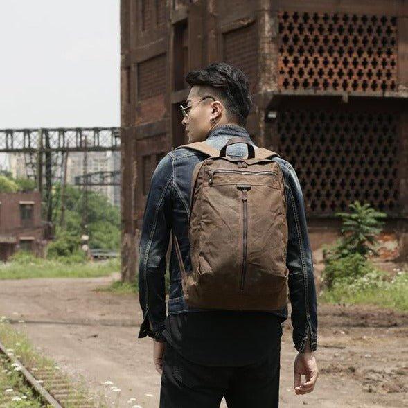 Waterproof Waxed Canvas Backpack Laptop Daypack