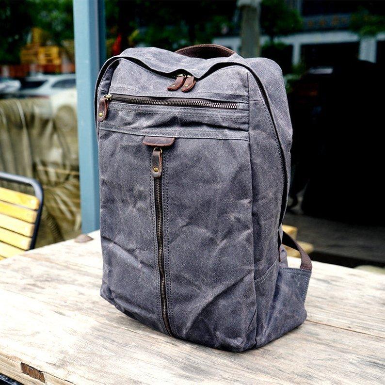 Waterproof Waxed Canvas Backpack Laptop Daypack