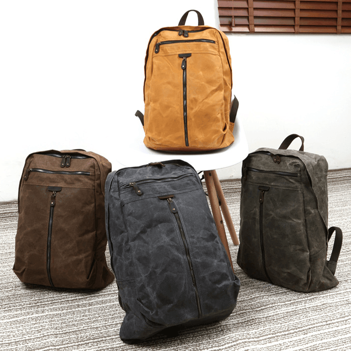 Waterproof Waxed Canvas Backpack Laptop Daypack