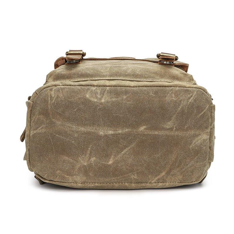 Vintage Waxed Canvas Backpack Mens with Laptop Sleeve