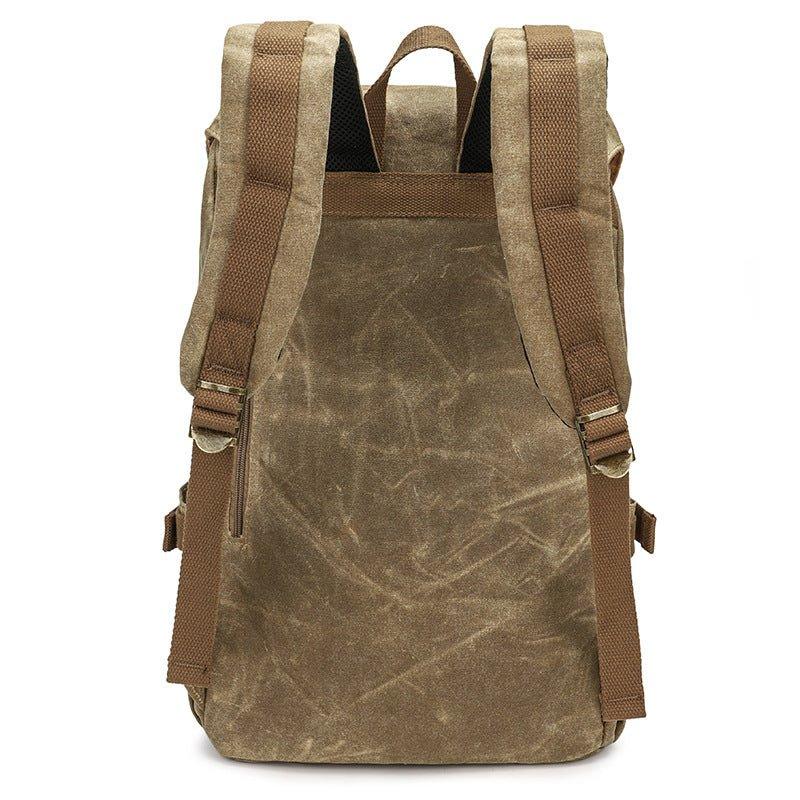 Vintage Waxed Canvas Backpack Mens with Laptop Sleeve