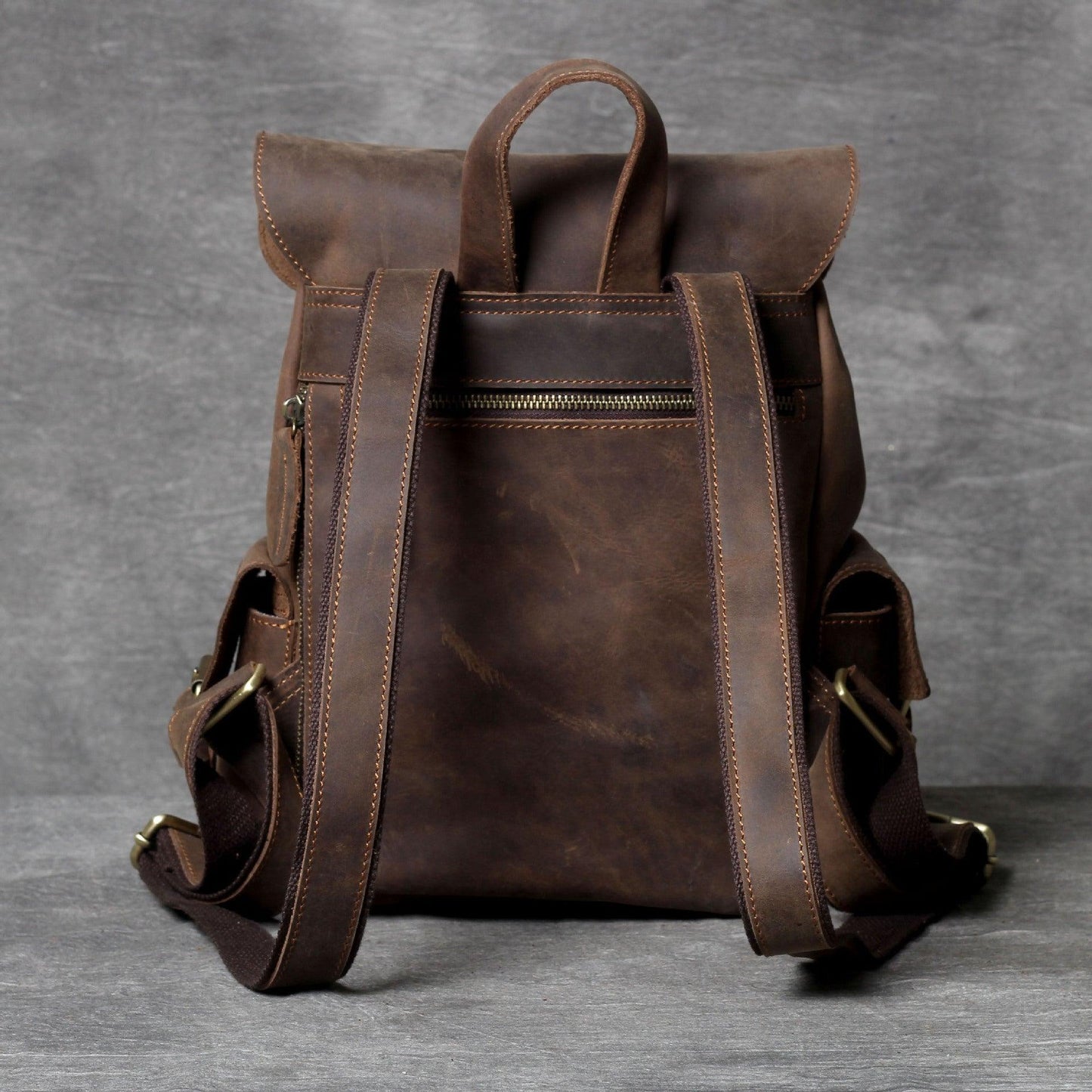 Women Backpack Leather Brown