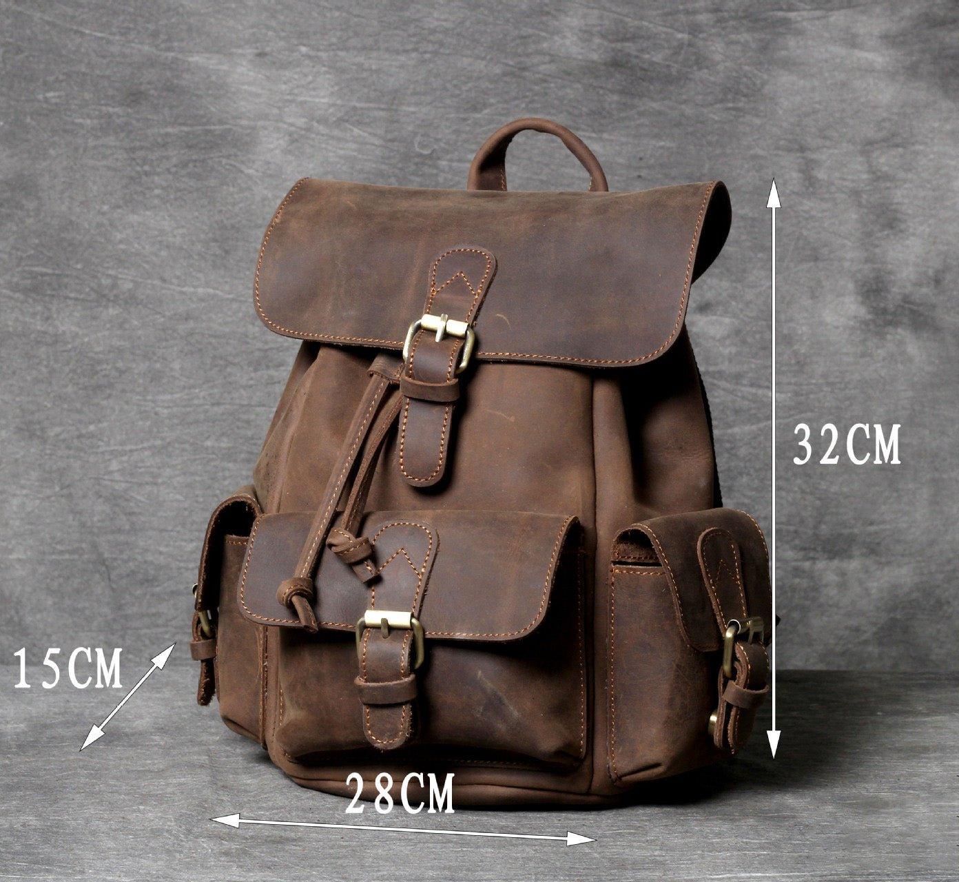 Women Backpack Leather Brown