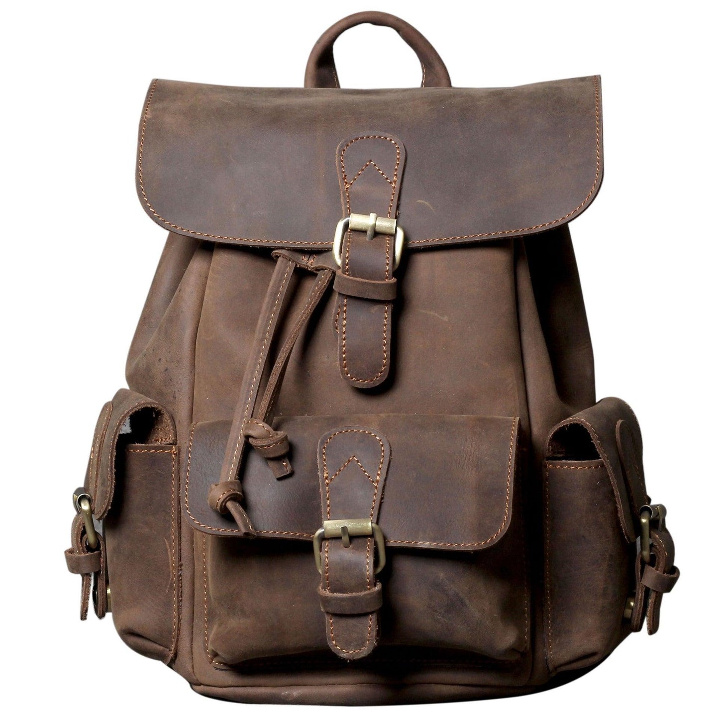 Women Backpack Leather Brown