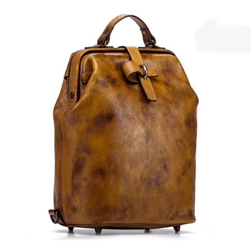 Womens Vegetable Leather Backpack