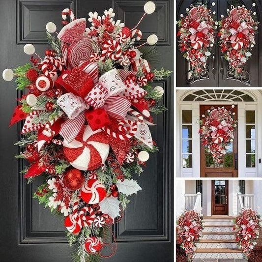 🔥Last Day 49% OFF🔥🍭Candy Cane Christmas Wreath🍭