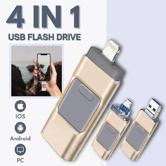 4 In 1 High Speed USB Flash Drive For iPhone, iPad, Android, PC & More Devices