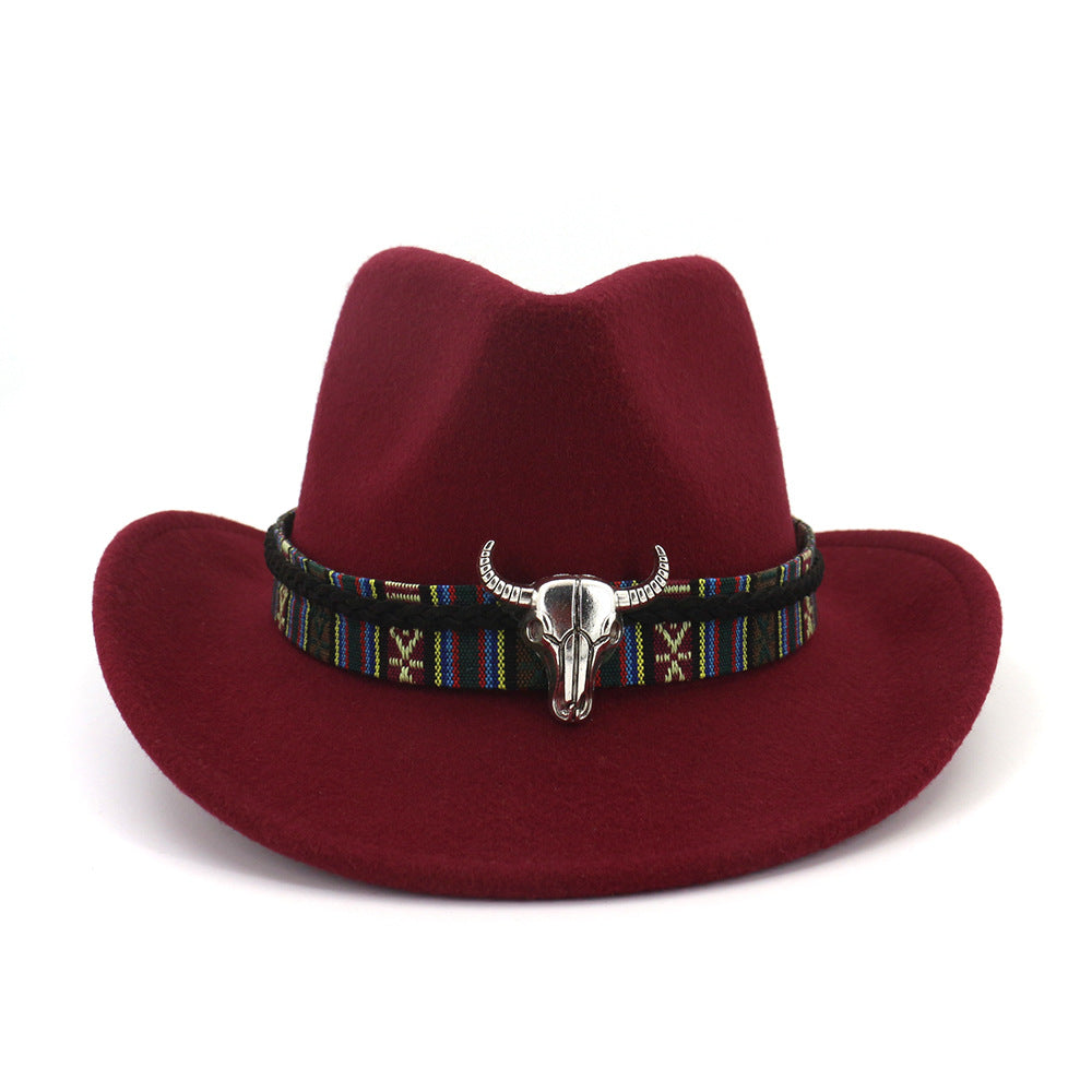 Hubert Western Cowboy Hat- Wine Red
