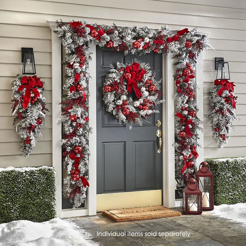 🌲Early Christmas Sale-The Cordless Prelit Red And White Holiday Trim