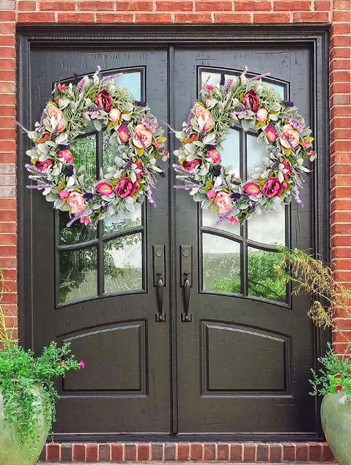 🍄Farmhouse Peony Lamb’s Ear Wreath