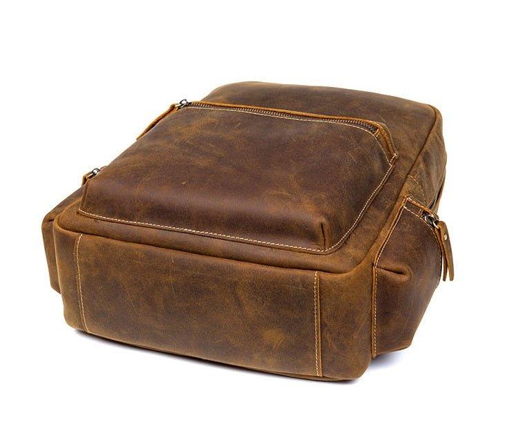 Vintage Genuine Leather Backpack Mens