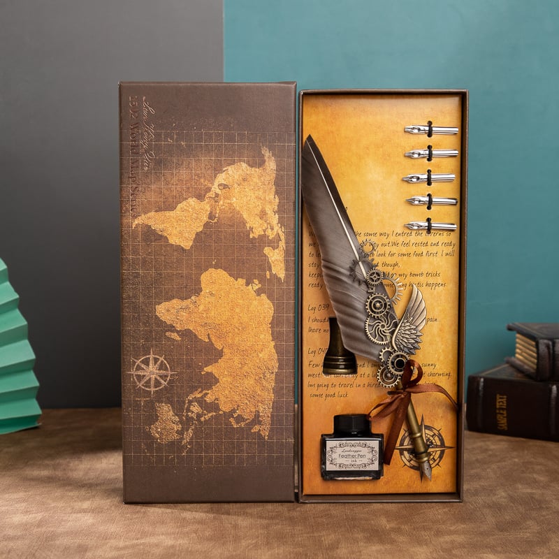 Capture the Essence of Nostalgic Elegance with Our Vintage Steampunk Quill Pen - Perfect as a Gift!