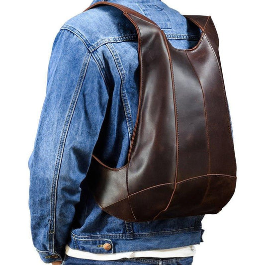 Vintage Anti Theft Leather Backpack Small