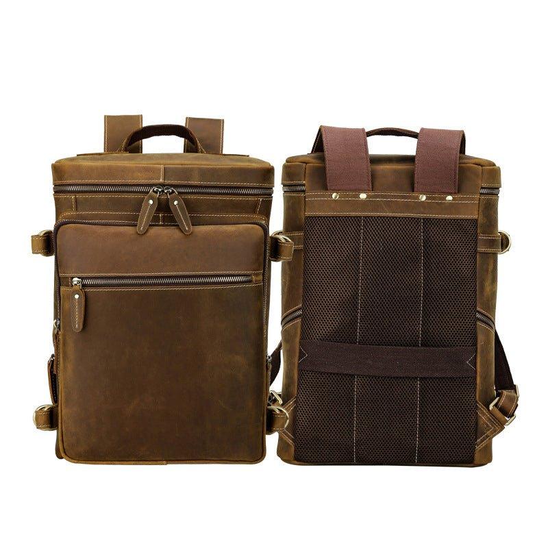 Large Vintage Leather Backpack for Laptop