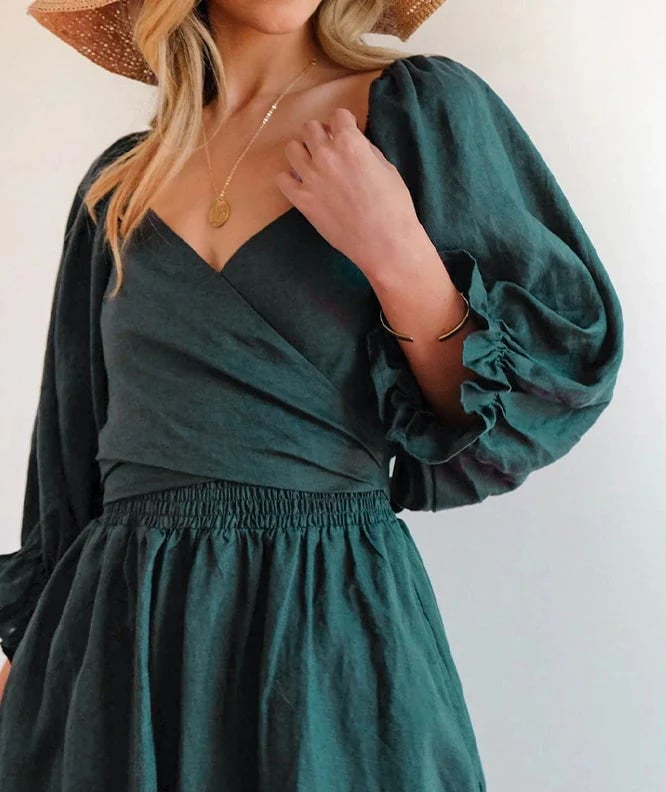 🌈Hot Sales🌈49% OFF-French Ruffled Lantern Sleeves Multi-wear Dress