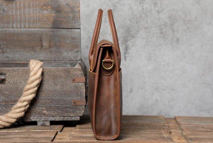 Slim Leather Laptop Bag for Men