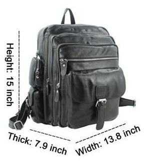 Mens Multi Pocket Leather Backpack