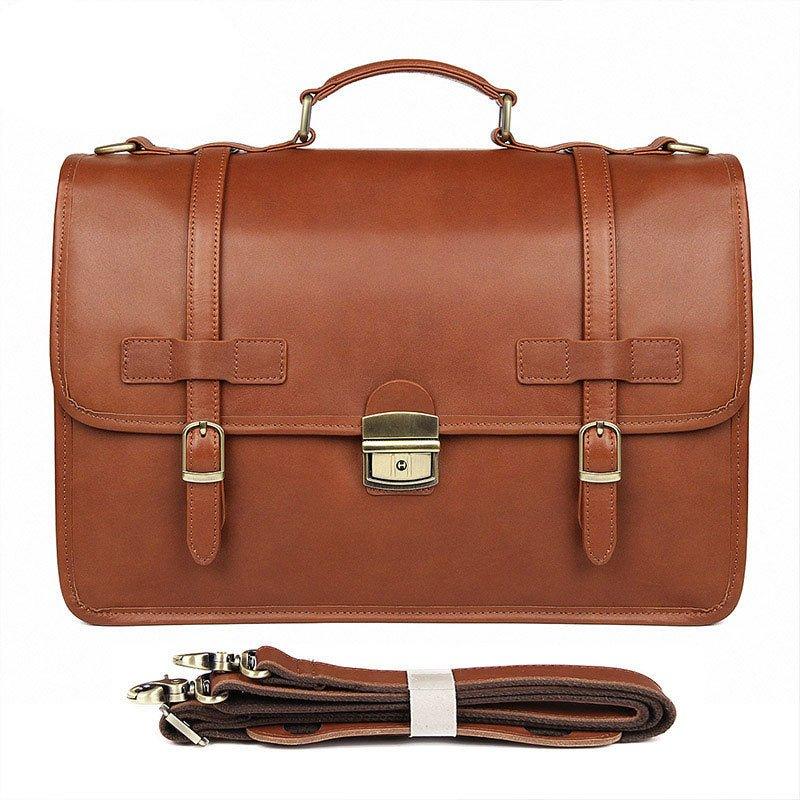 Mens Briefcase Bag Leather British Style