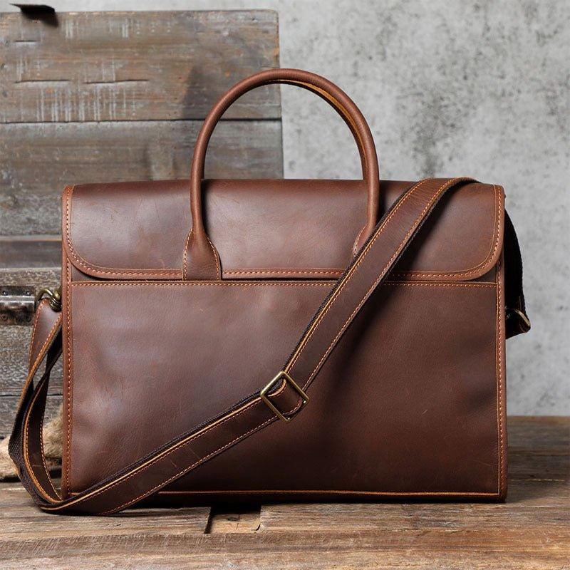 Slim Leather Laptop Bag for Men