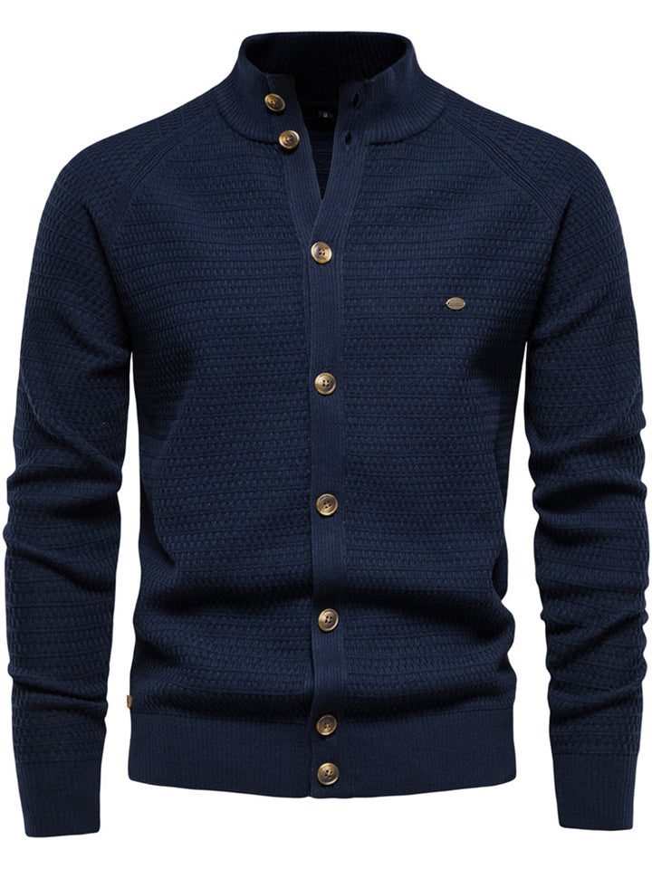 Men's Casual Solid Color Cardigan Sweater – 7catbox
