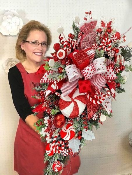 🔥Last Day 49% OFF🔥🍭Candy Cane Christmas Wreath🍭