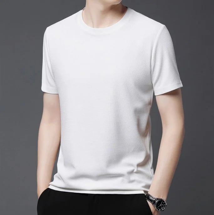 Waffle woven ice silk breathable T-shirt