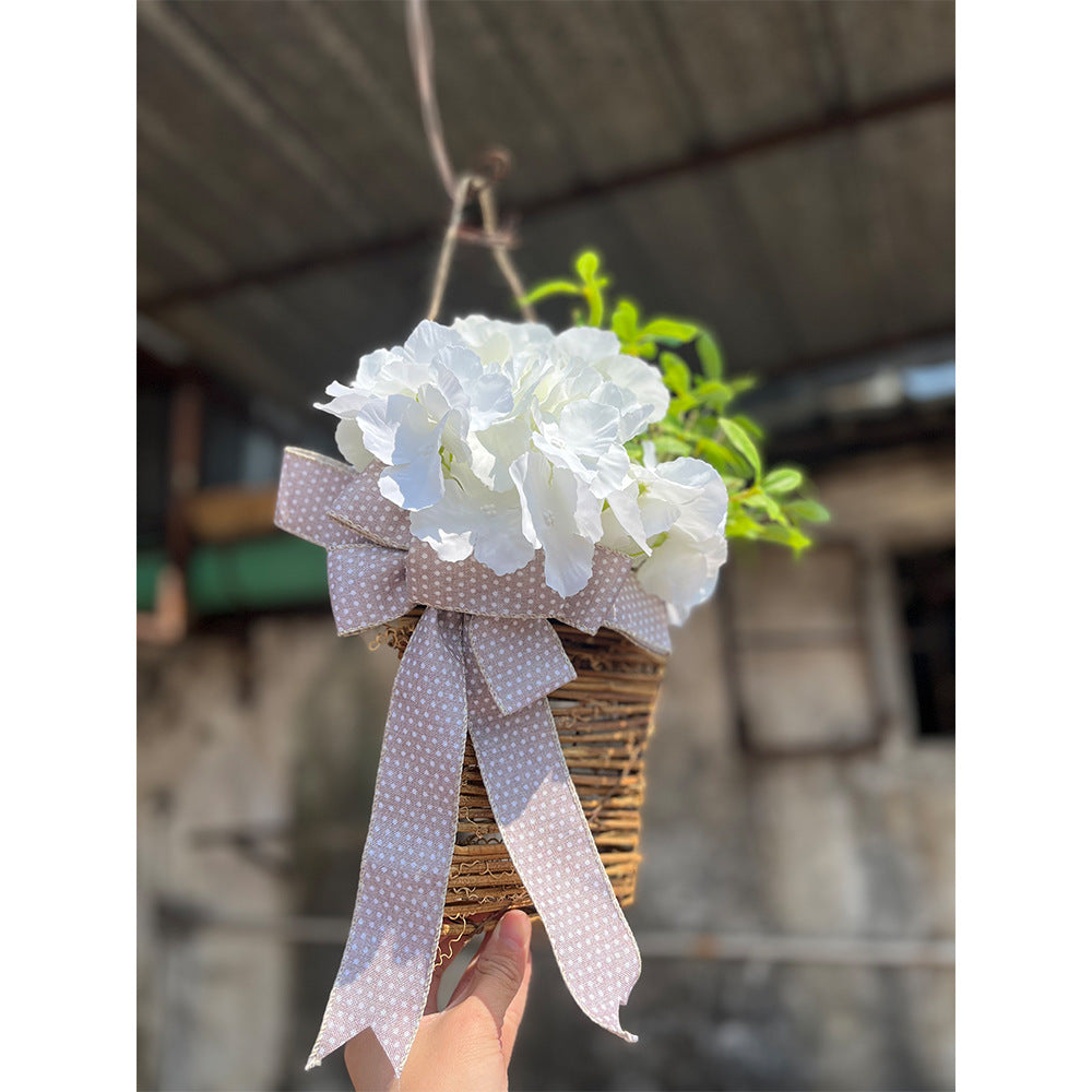 🎁🔥Last Day Promotion -50% OFF💐Cream Hydrangea Door Hanger Basket Wreath