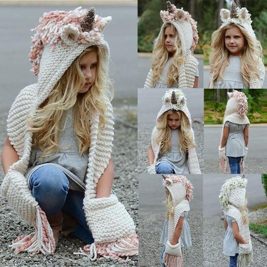 (🔥HOT SALE NOW 49% OFF) - Lovely Kids Unicorn Hat Scarf