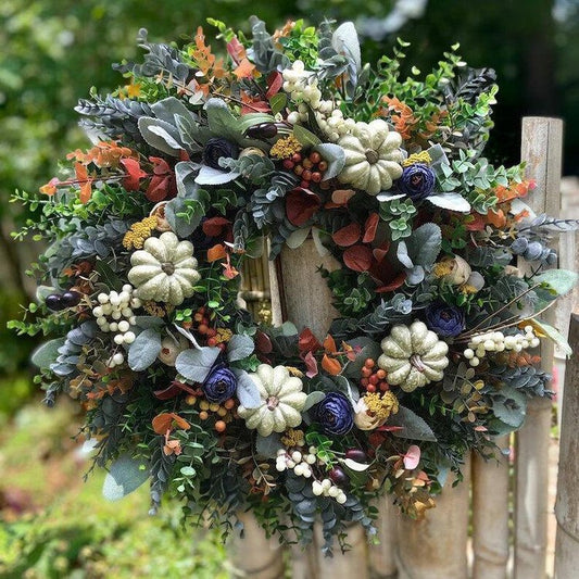 Autumn sale🔥White Pumpkins Ranunculus Wreath (50% discount)