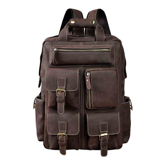 Vintage Leather Backpack for Laptop