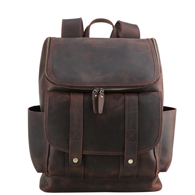 Vintage Leather Backpack for Laptop