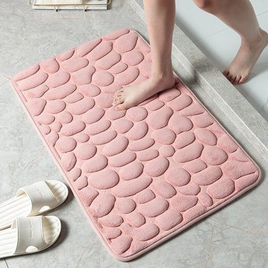 2023 New Arrival Cobblestone Embossed Bathroom Bath Mat